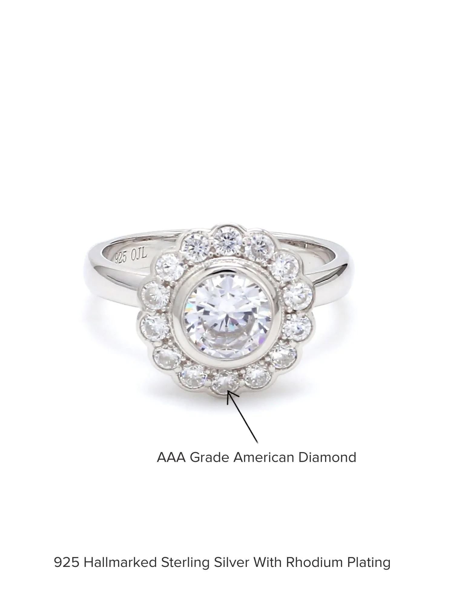 0.75 Carat American Diamond Flower Ring For Women