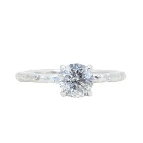 1.02ct Salt and Pepper Diamond Evergreen Solitaire in 14k White Gold, 6.20mm