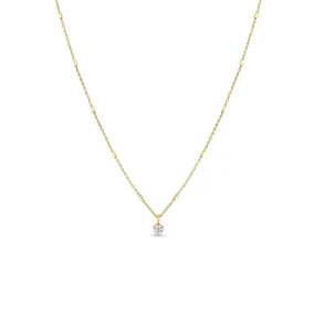 14k Diamond Pendant Bar & Cable Chain Necklace