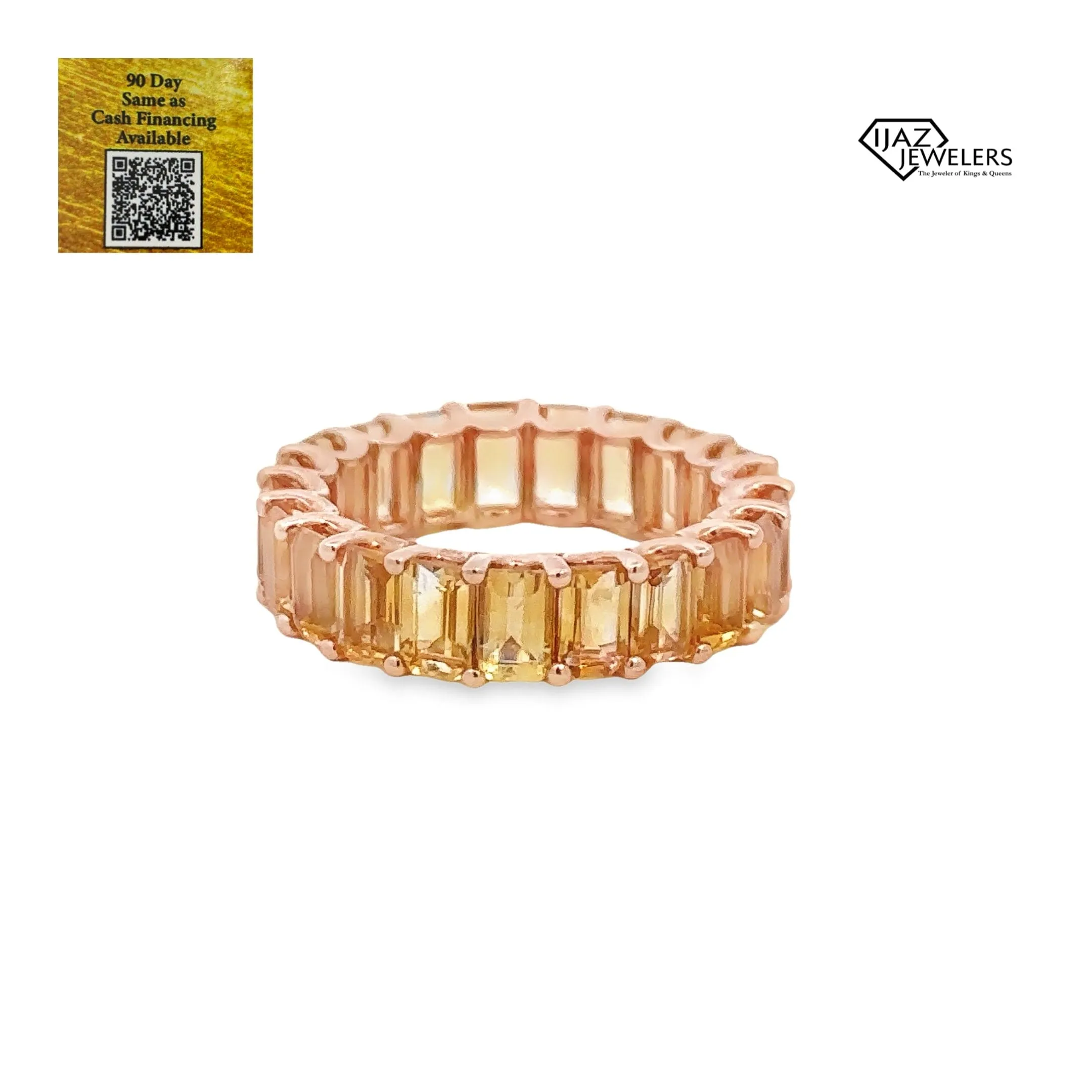 14K Rose Gold Citrine Infinity Band