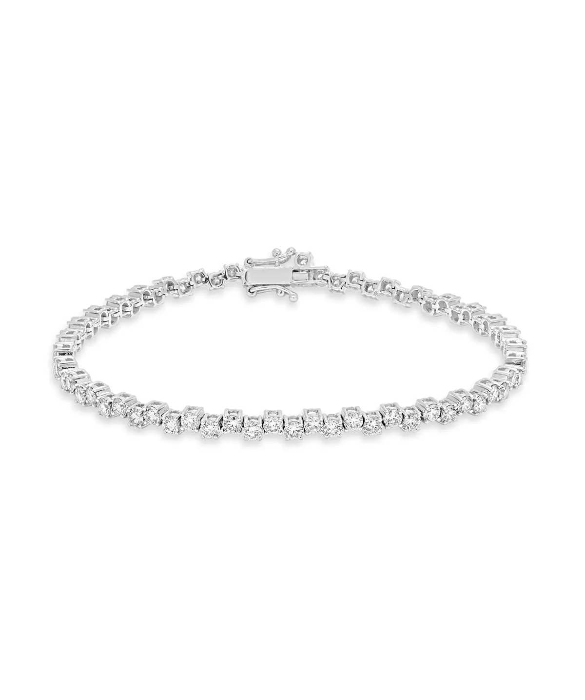 14K White Gold Off-Set Diamond Tennis Bracelet