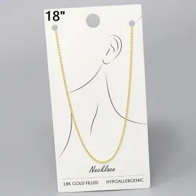 18K Gold Dipped Open Link Chain Necklace - 18"