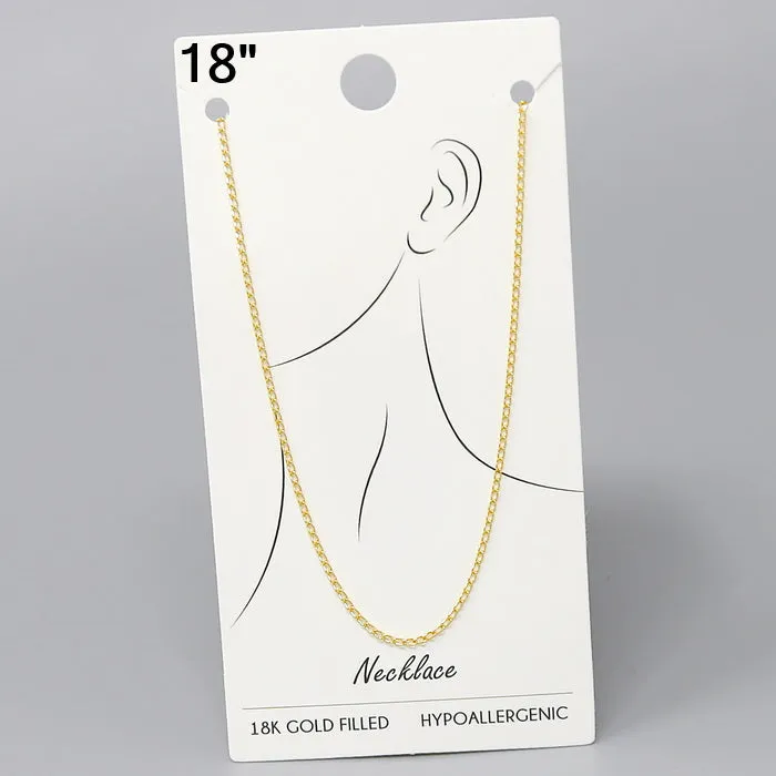 18K Gold Dipped Open Link Chain Necklace - 18"