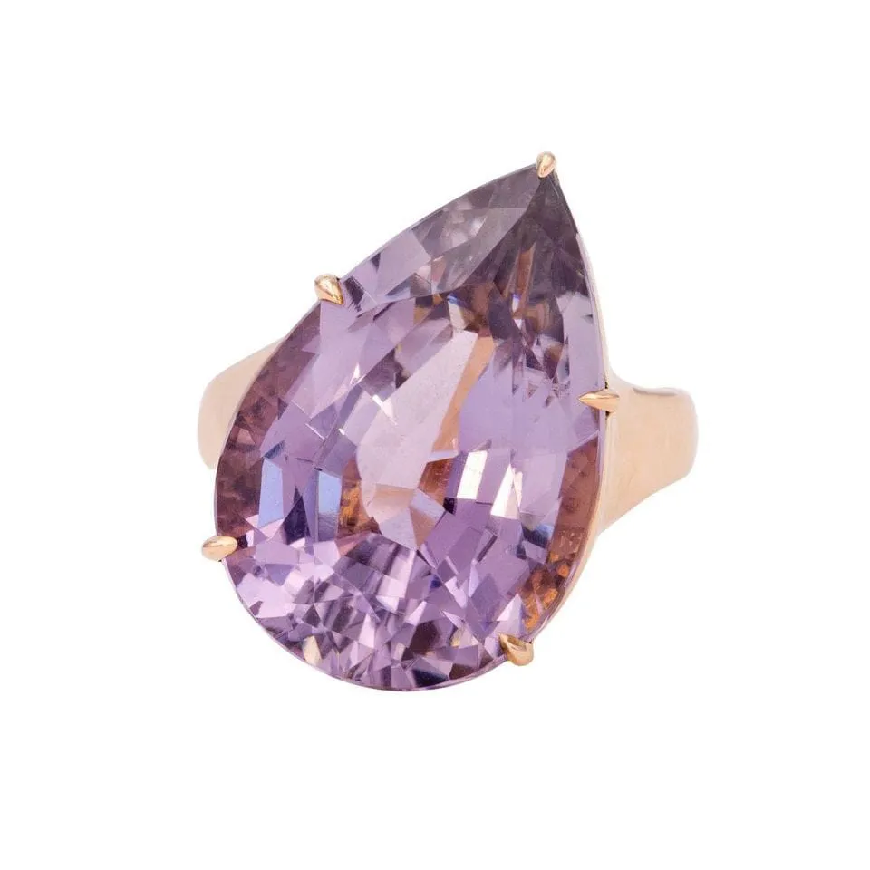 18K Rose Gold Pear Shaped Tourmaline Ring