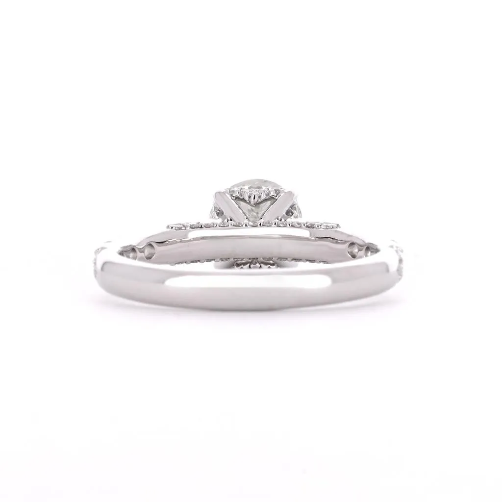 1.98ctw Round Diamond Engagement Ring, Pavê - 14K White Gold