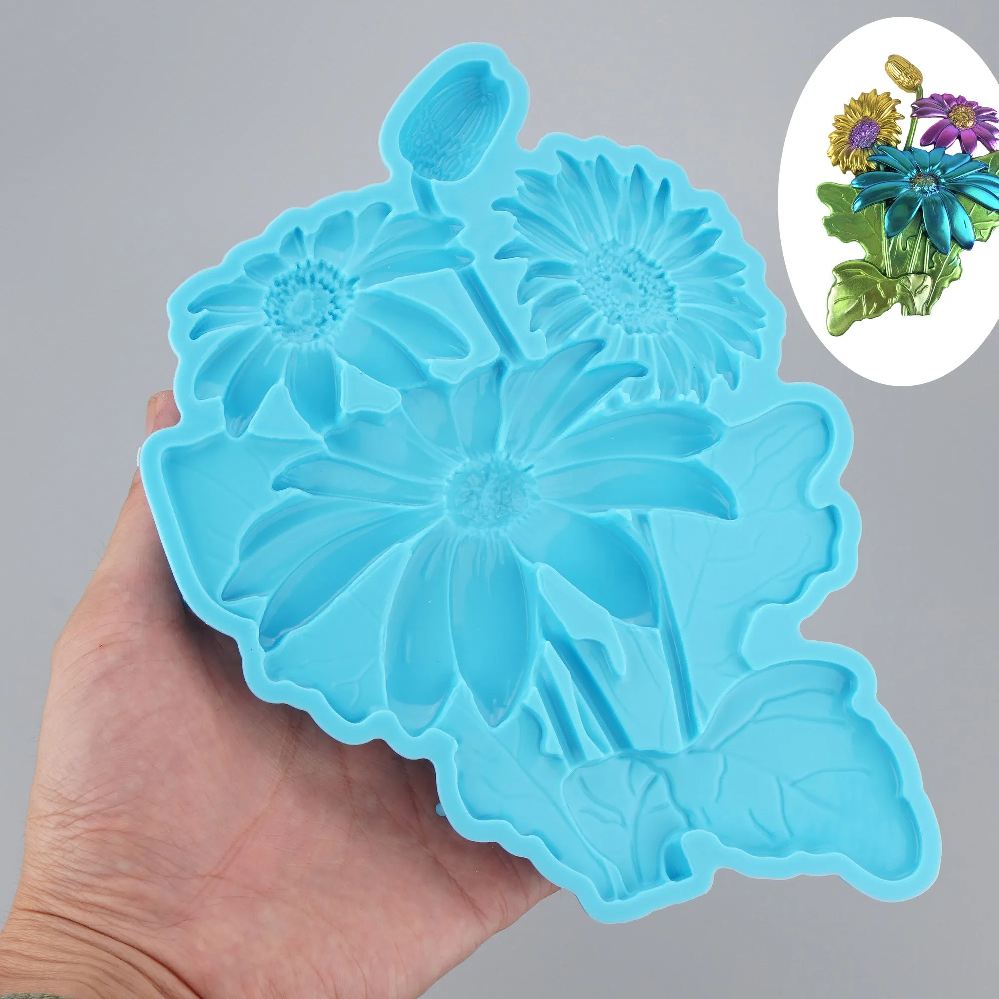 1PC Silicone Sunflower Mold for resin, Living room decoration mold, hanging decoration mold 10411050