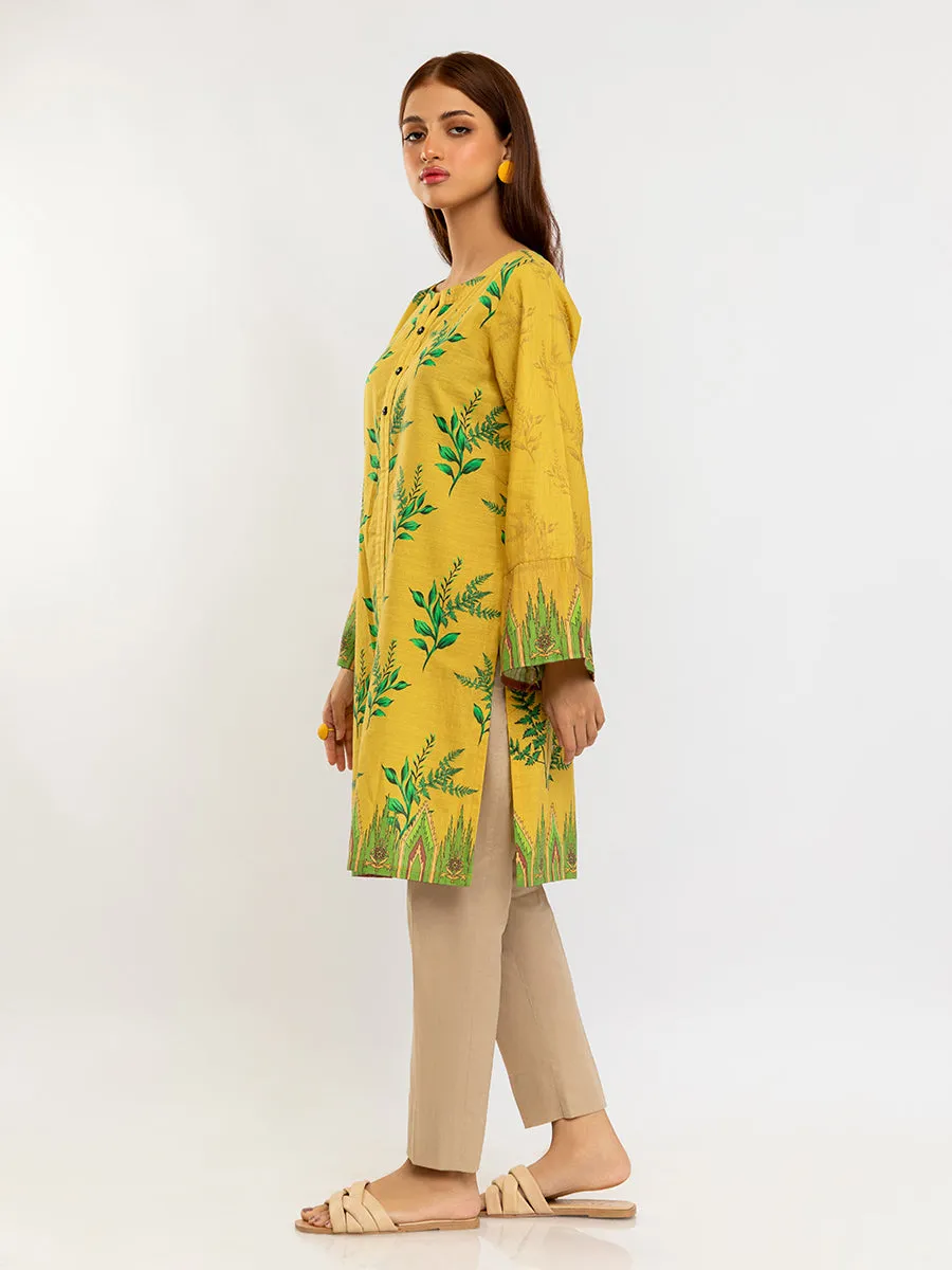 1pc - Stitched Basic Printed Khaddar Shirt