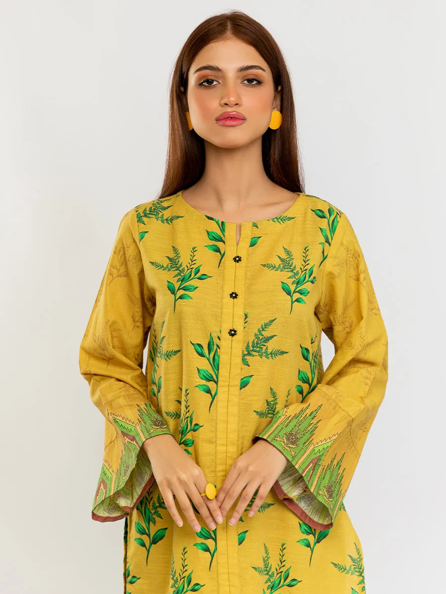 1pc - Stitched Basic Printed Khaddar Shirt