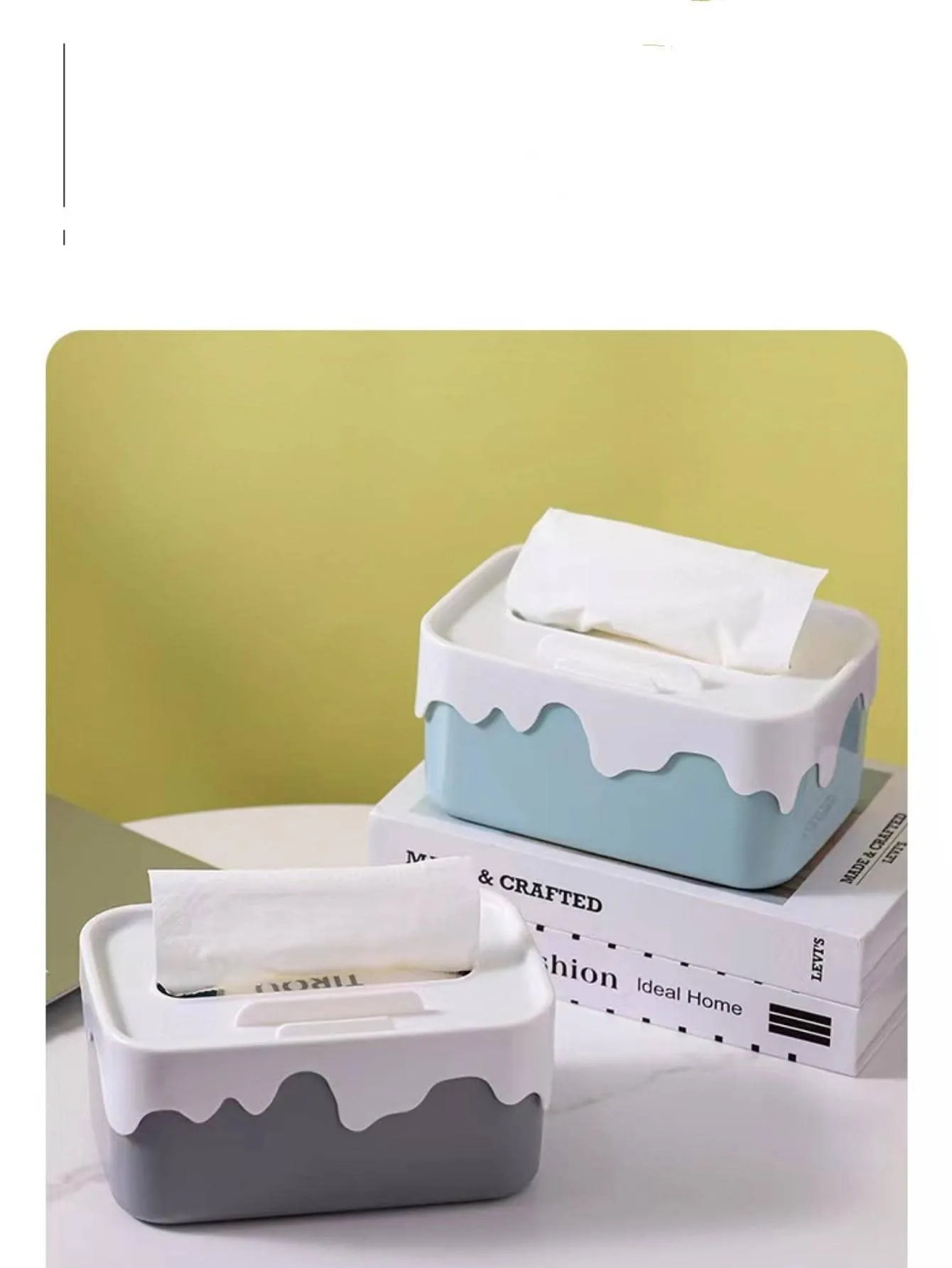 1pc Two Tone Tissue Storage Box