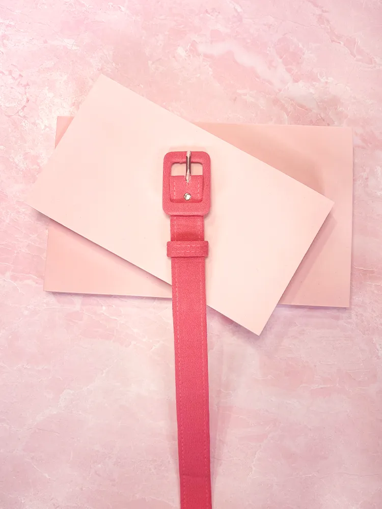 1" Belt in Pink Crepe - Vixen by Micheline Pitt