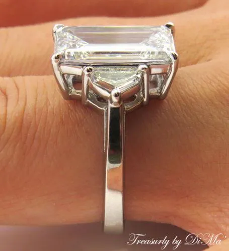 4.43CT VINTAGE ESTATE EMERALD CUT DIAMOND ENGAGEMENT WEDDING RING PLAT EGL USA