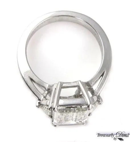 4.43CT VINTAGE ESTATE EMERALD CUT DIAMOND ENGAGEMENT WEDDING RING PLAT EGL USA