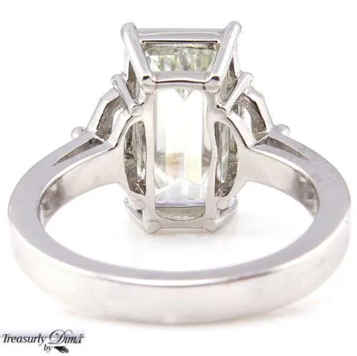 4.43CT VINTAGE ESTATE EMERALD CUT DIAMOND ENGAGEMENT WEDDING RING PLAT EGL USA