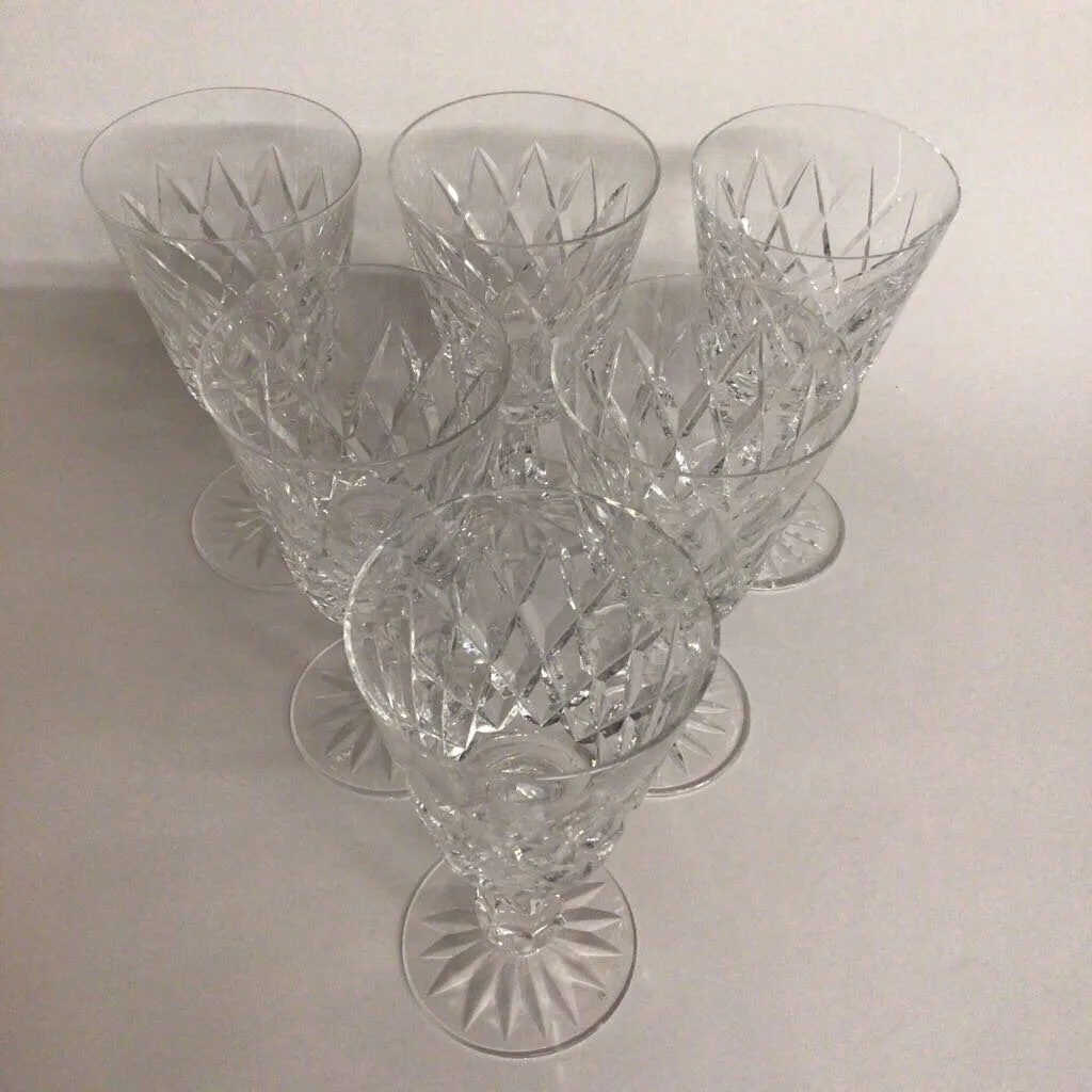 6 Waterford Kinsale Water Goblets