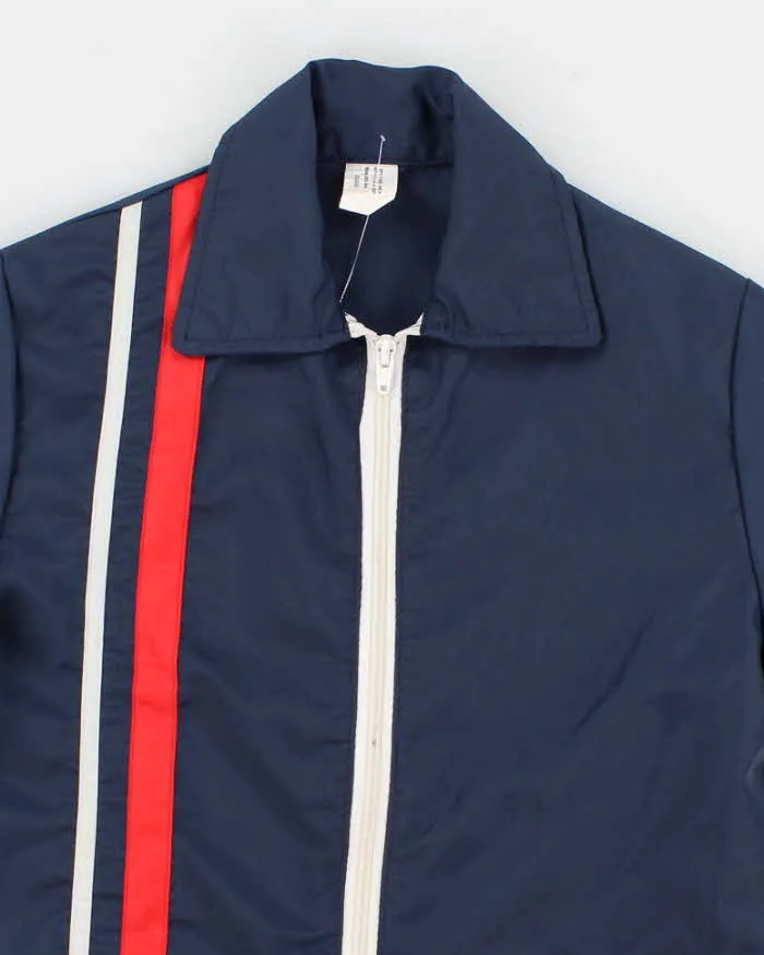 70's Vintage Men's Blue Racing Shell Jacket - XS