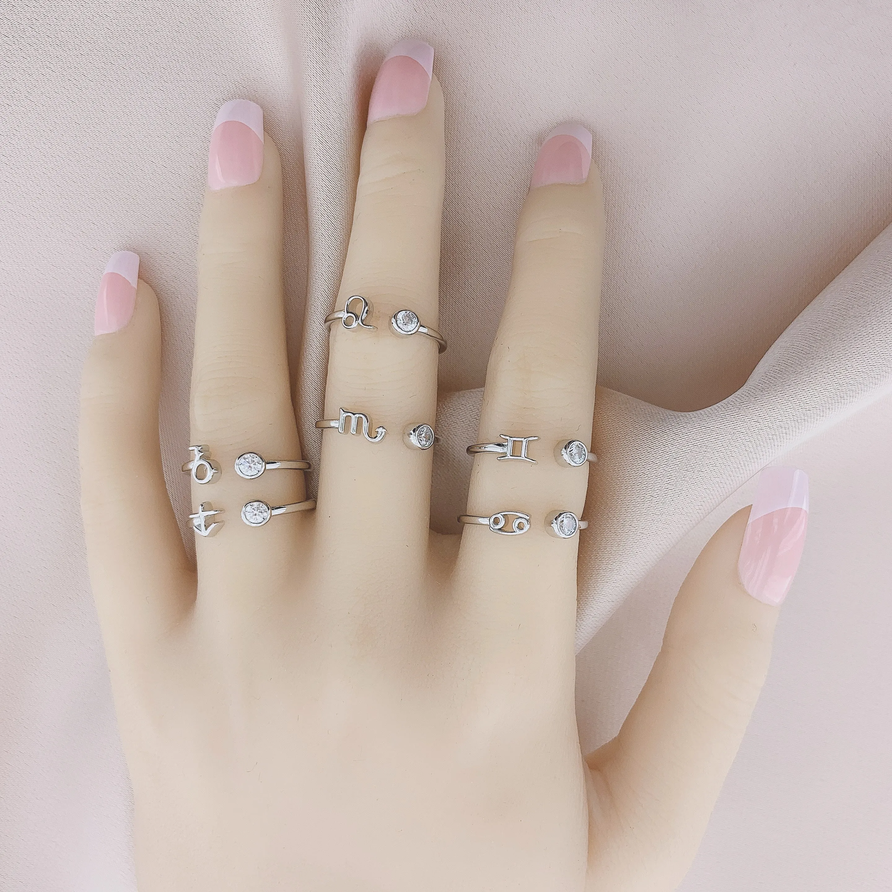 925 Silver Virgo CZ Constellation Ring