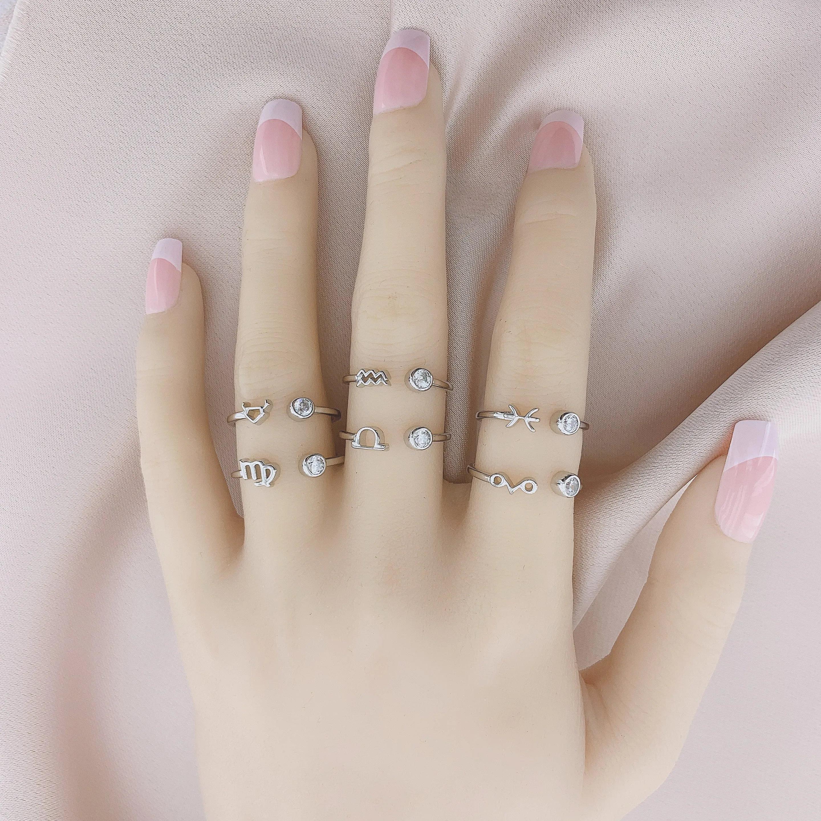 925 Silver Virgo CZ Constellation Ring