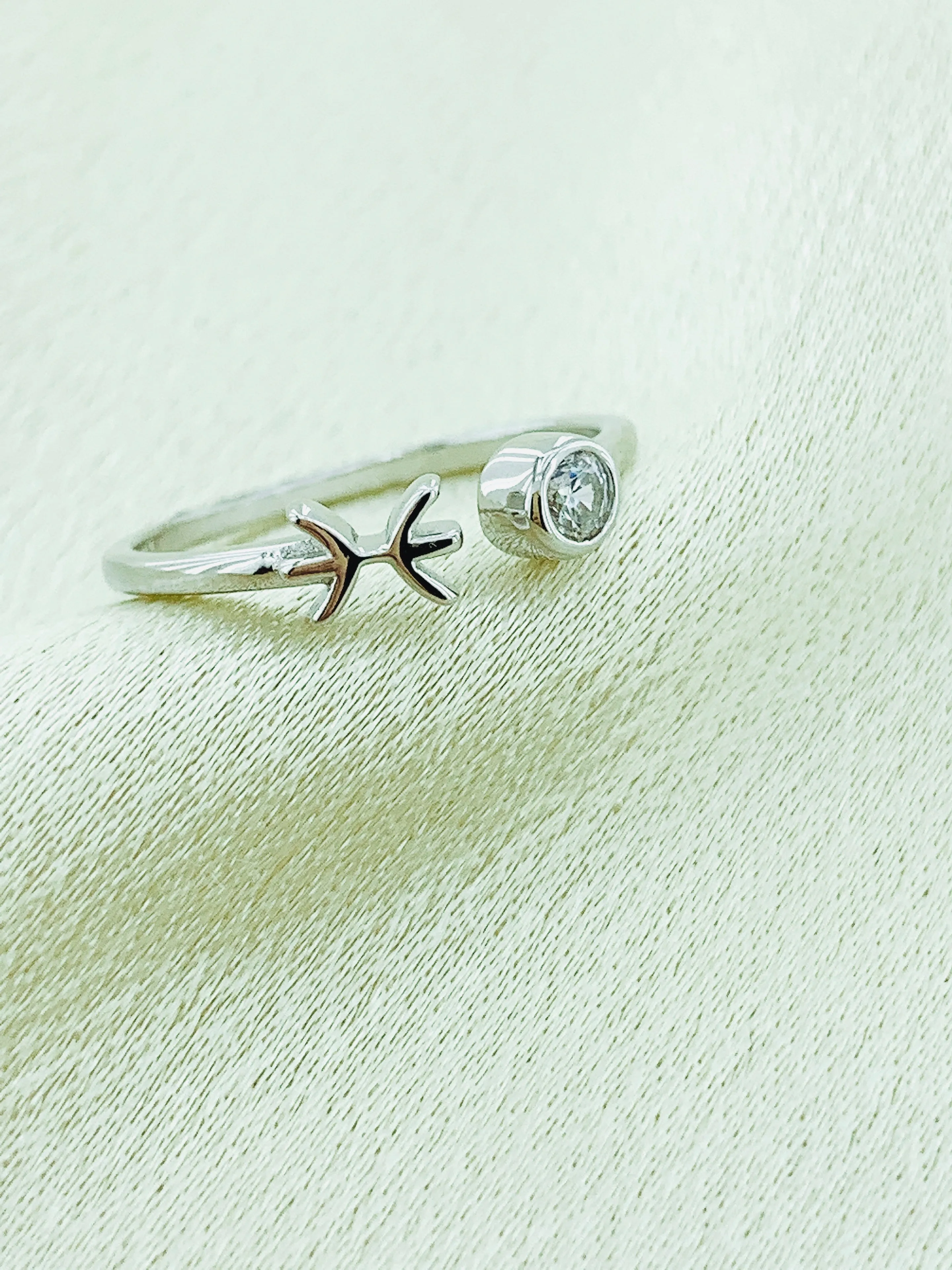 925 Silver Virgo CZ Constellation Ring