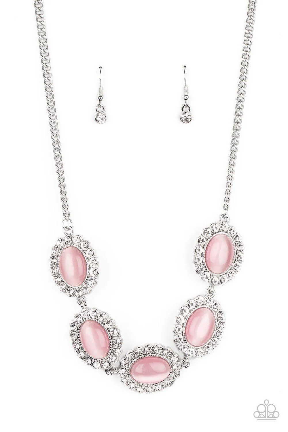 A DIVA-ttitude Adjustment Pink Cat's Eye Necklace - Paparazzi Accessories