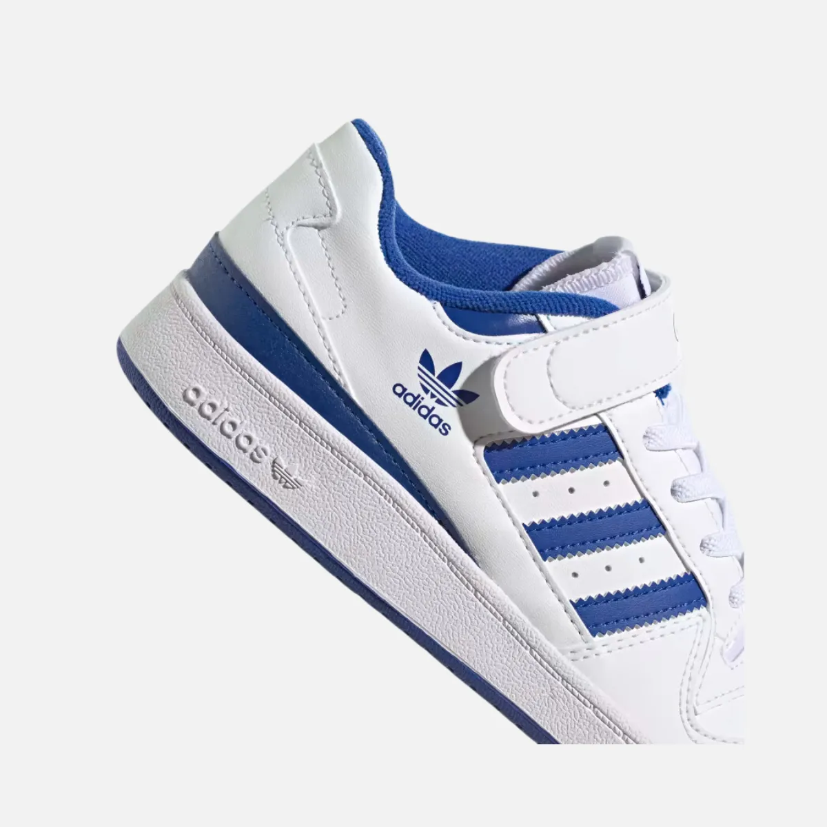 Adidas Forum Low Kids Unisex Shoes (4-7 YEAR) -Cloud White/Royal Blue/Cloud White