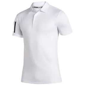 adidas Men's White/Black 3-Stripe Basic Polo