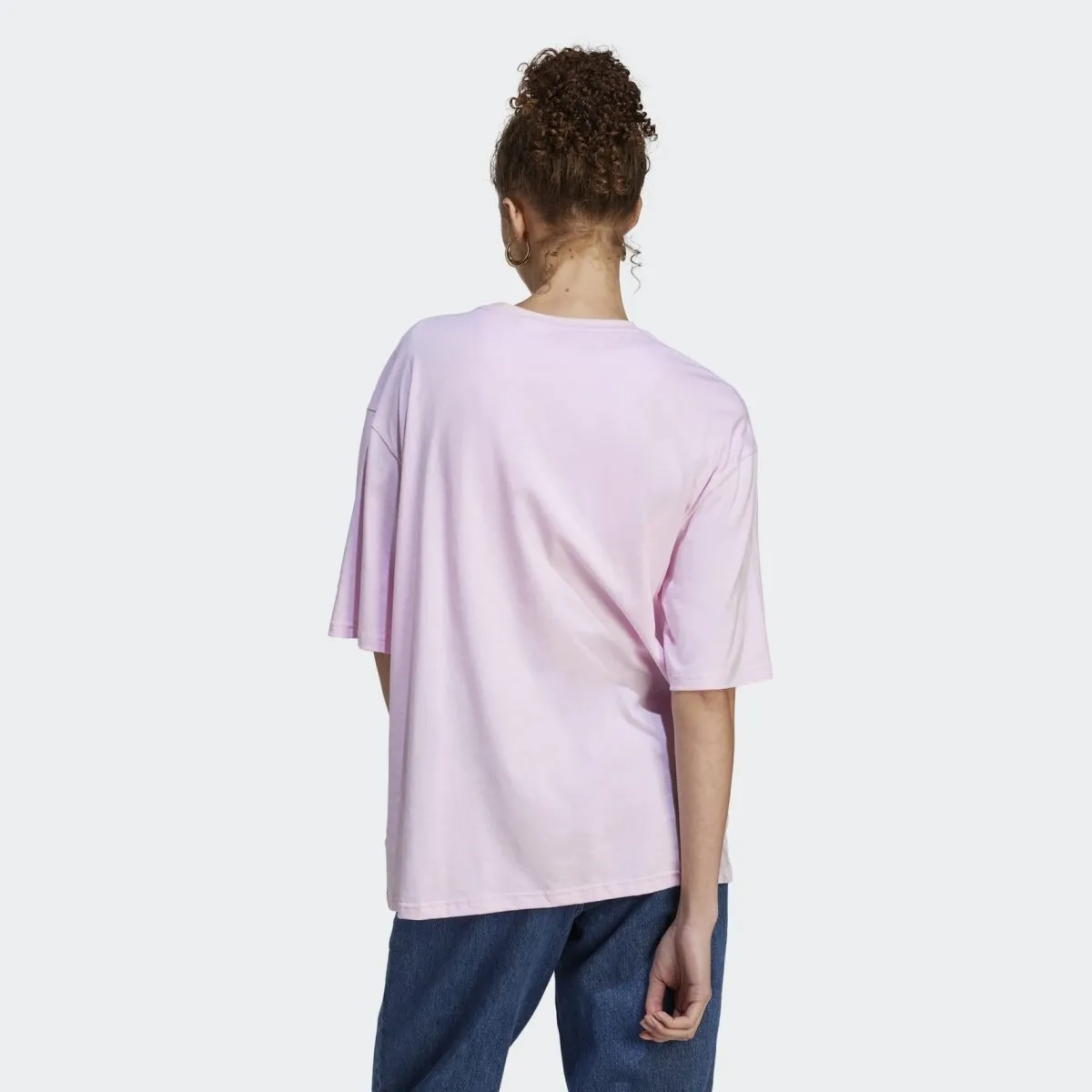 ADIDAS WOMEN'S ESSENTIALS BIG LOGO PINK BOYFRIEND TEE