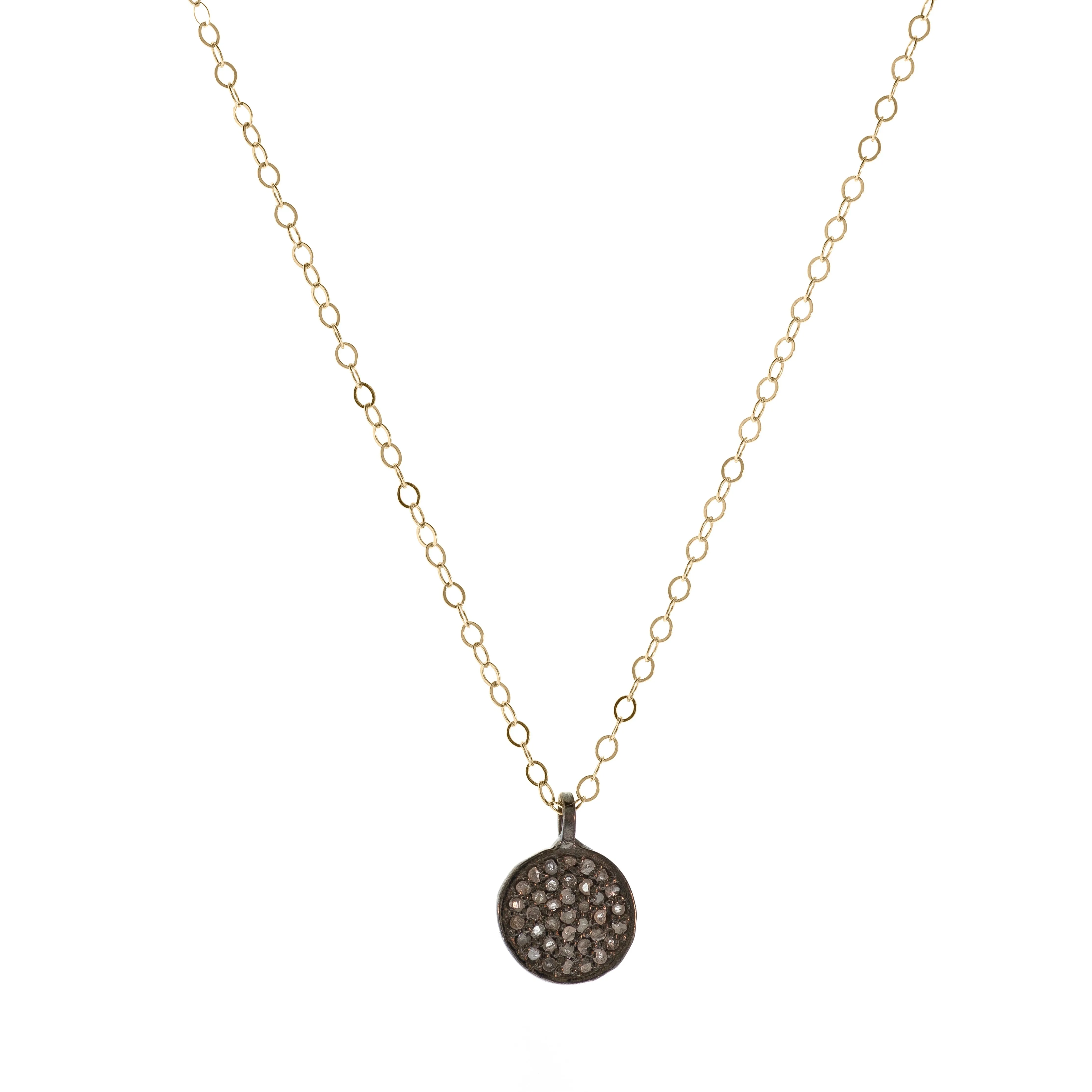 ALEXA - Pave Diamond Disc Necklace