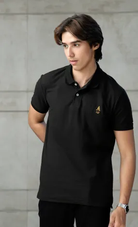 Alif Black Basic Polo