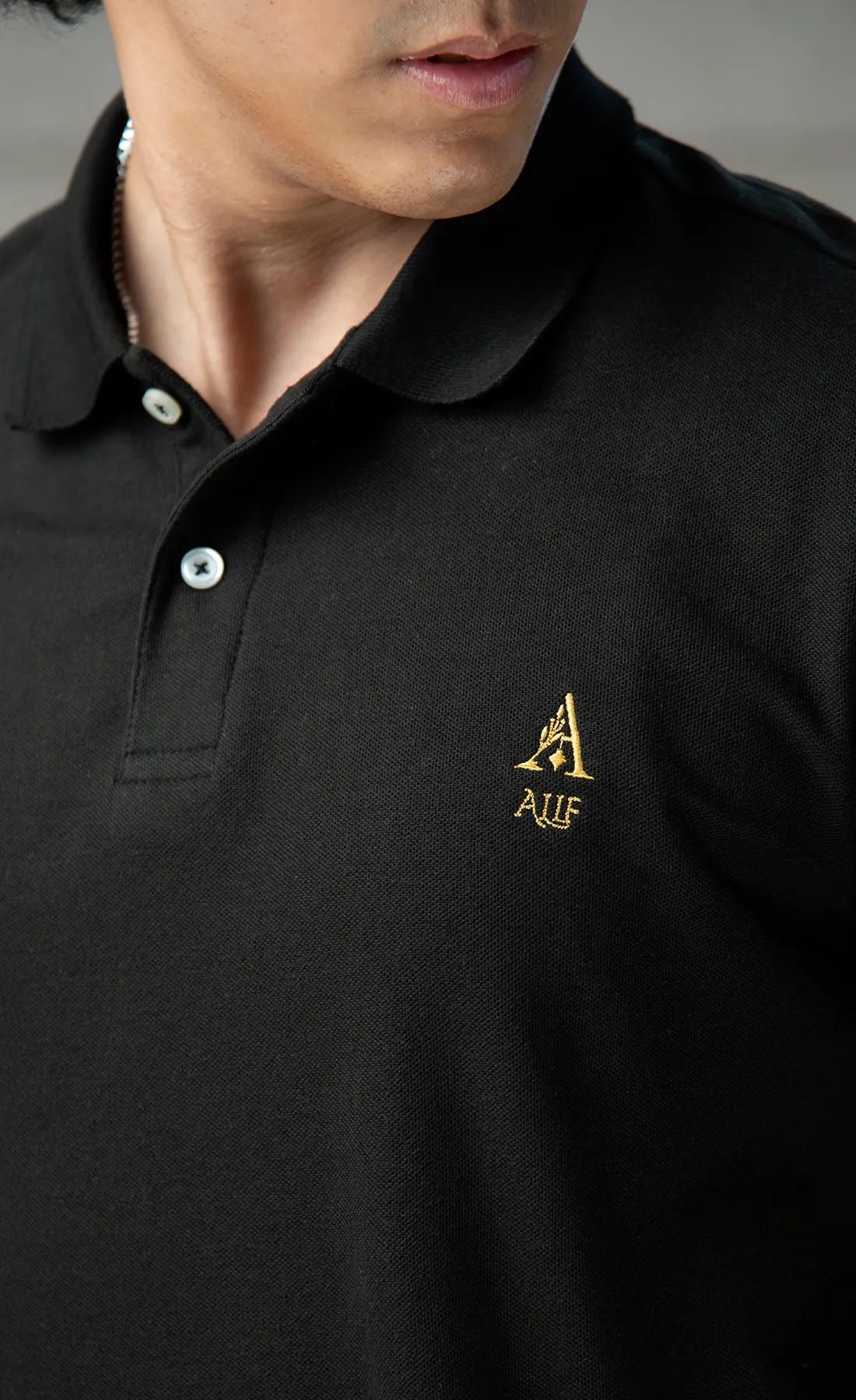 Alif Black Basic Polo