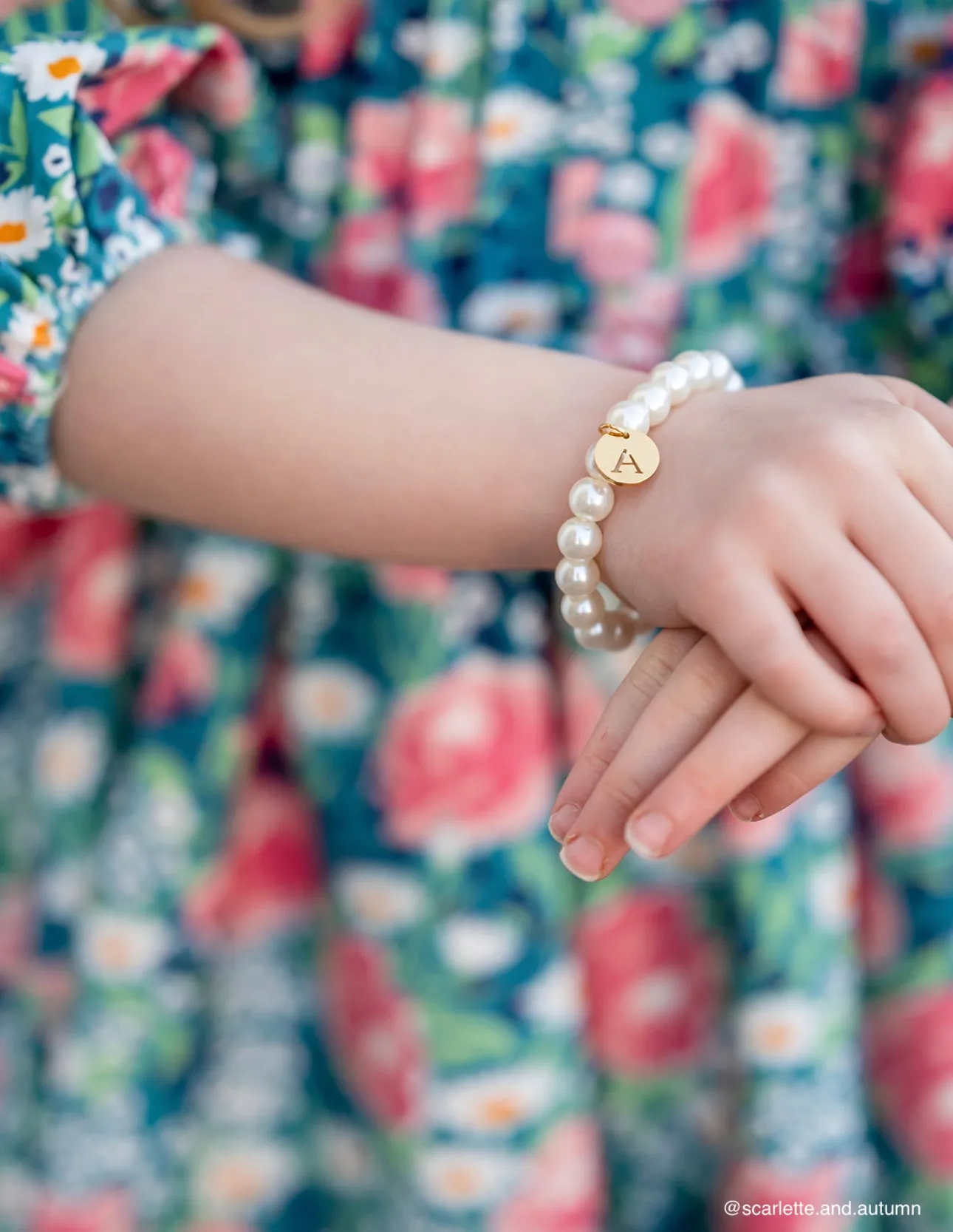 All Pearls Bracelet with Monogram Initial