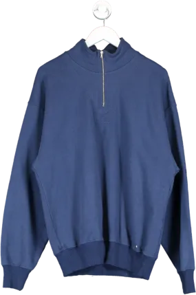 American Vintage Blue 1/4 Zip Jumper UK M