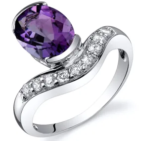 Amethyst Oval Cut Sterling Silver Ring Size 5