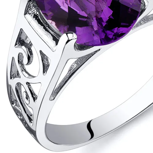 Amethyst Oval Cut Sterling Silver Ring Size 6