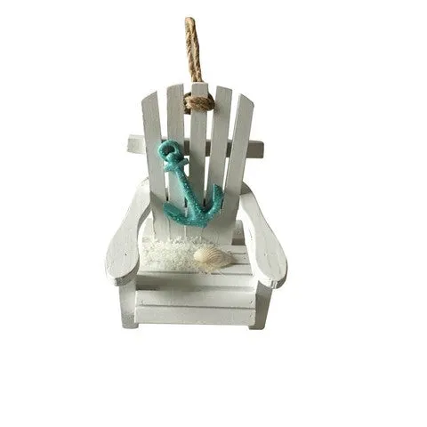 Anchor Beach Chair Ornament in White