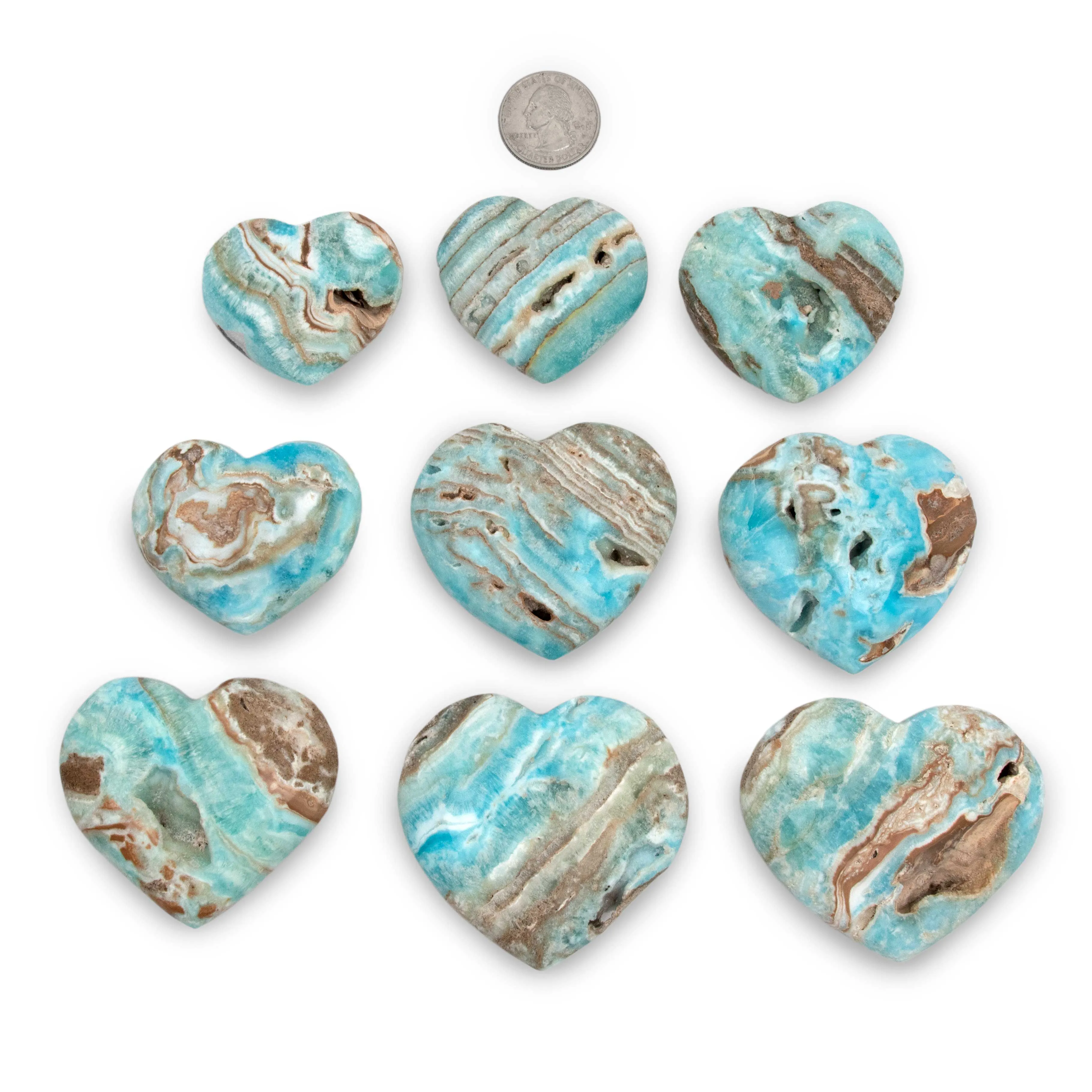 Aragonite - Blue, Hearts