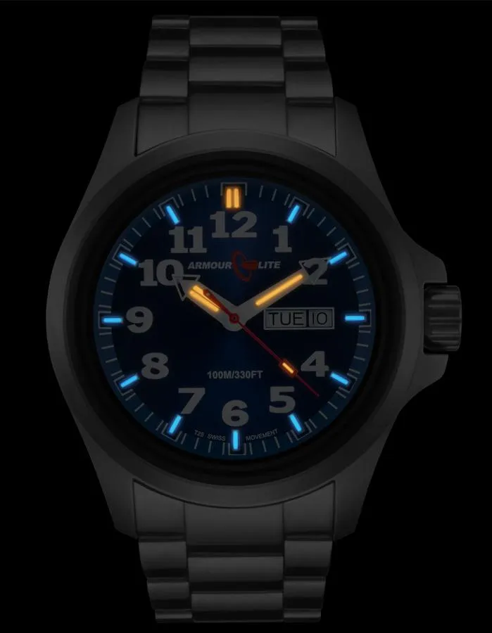 ArmourLite Officer Field Series - Blue Dial - SS Case and Bracelet - 100M WR