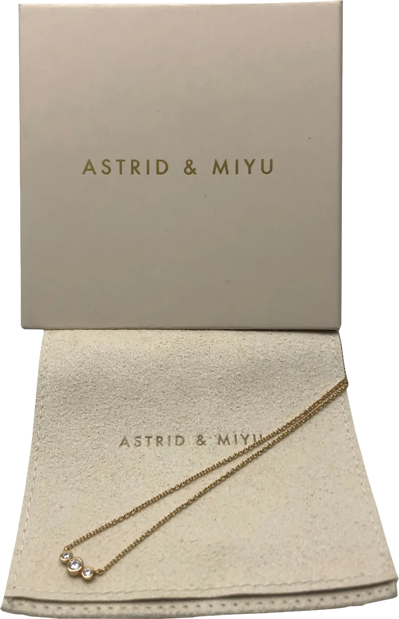 Astrid & Miyu  18k gold plated Crystal Cluster Necklace  BNIB