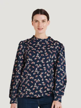 Aveline Organic Cotton Floral Sweatshirt - Navy