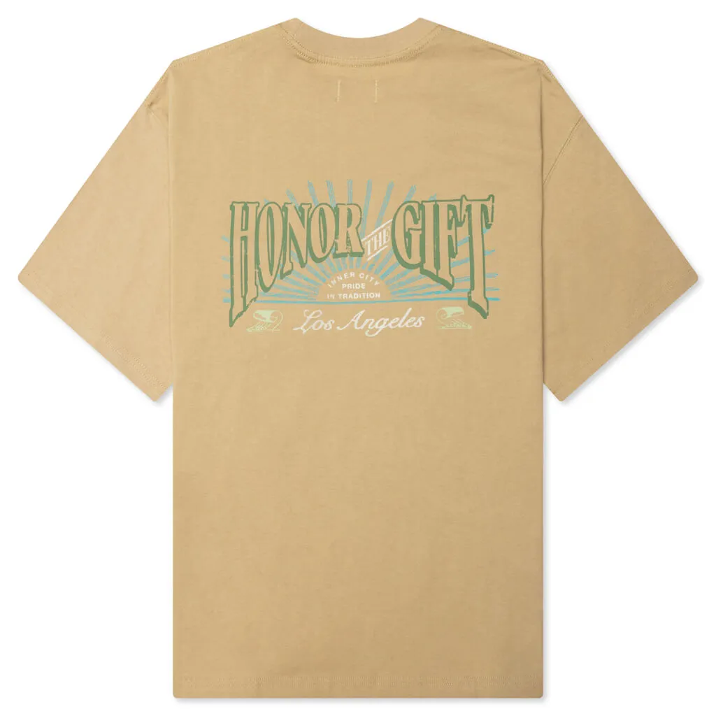 B-Summer HTG Cigar Label Short Sleeve Tee - Tan