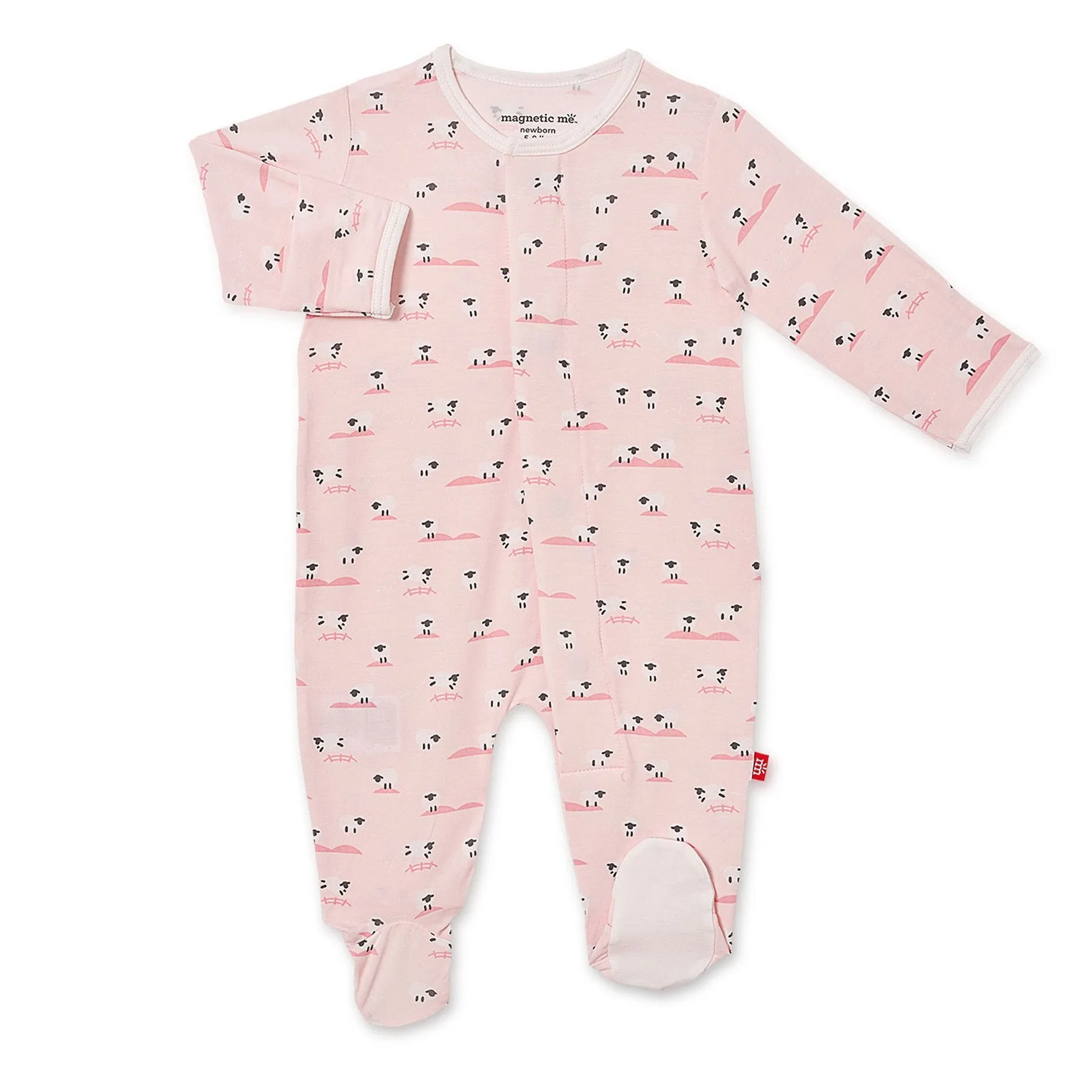 Baa Baa Baby Pink Modal Footie Magnetic Me