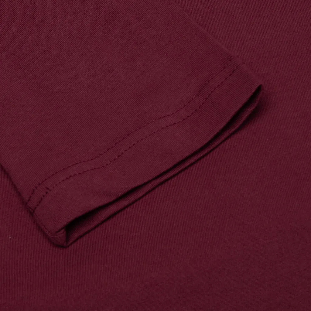 Back Logo L/S Tee - Burgundy