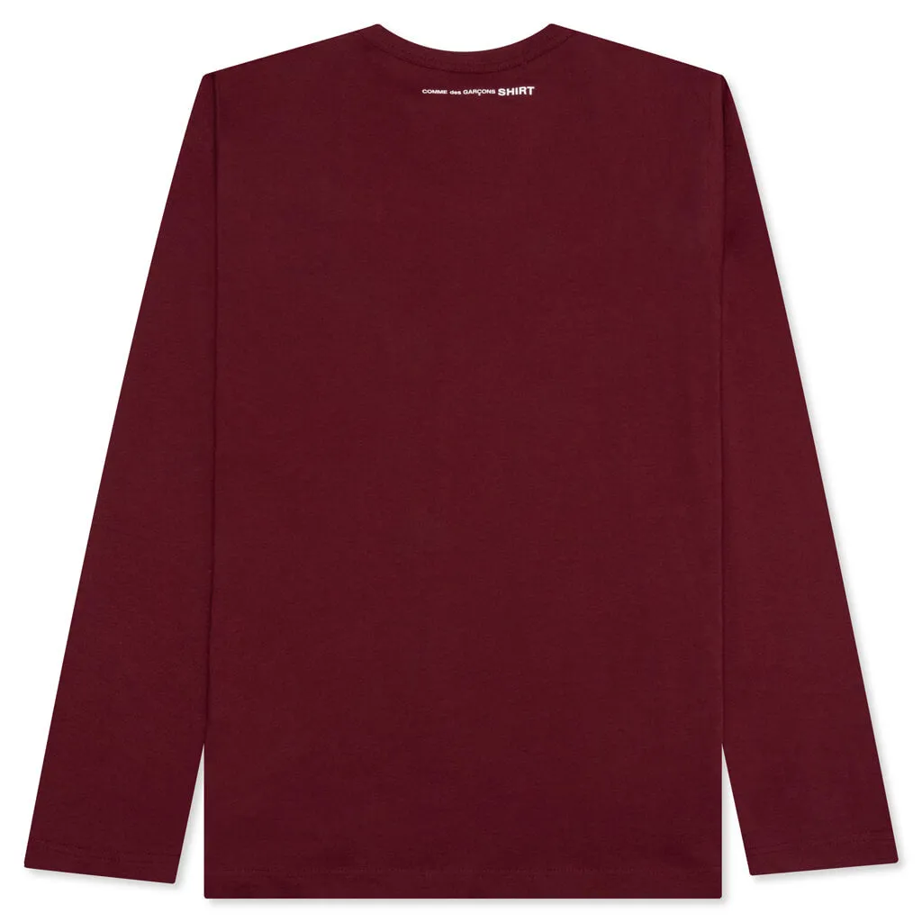 Back Logo L/S Tee - Burgundy