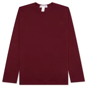 Back Logo L/S Tee - Burgundy