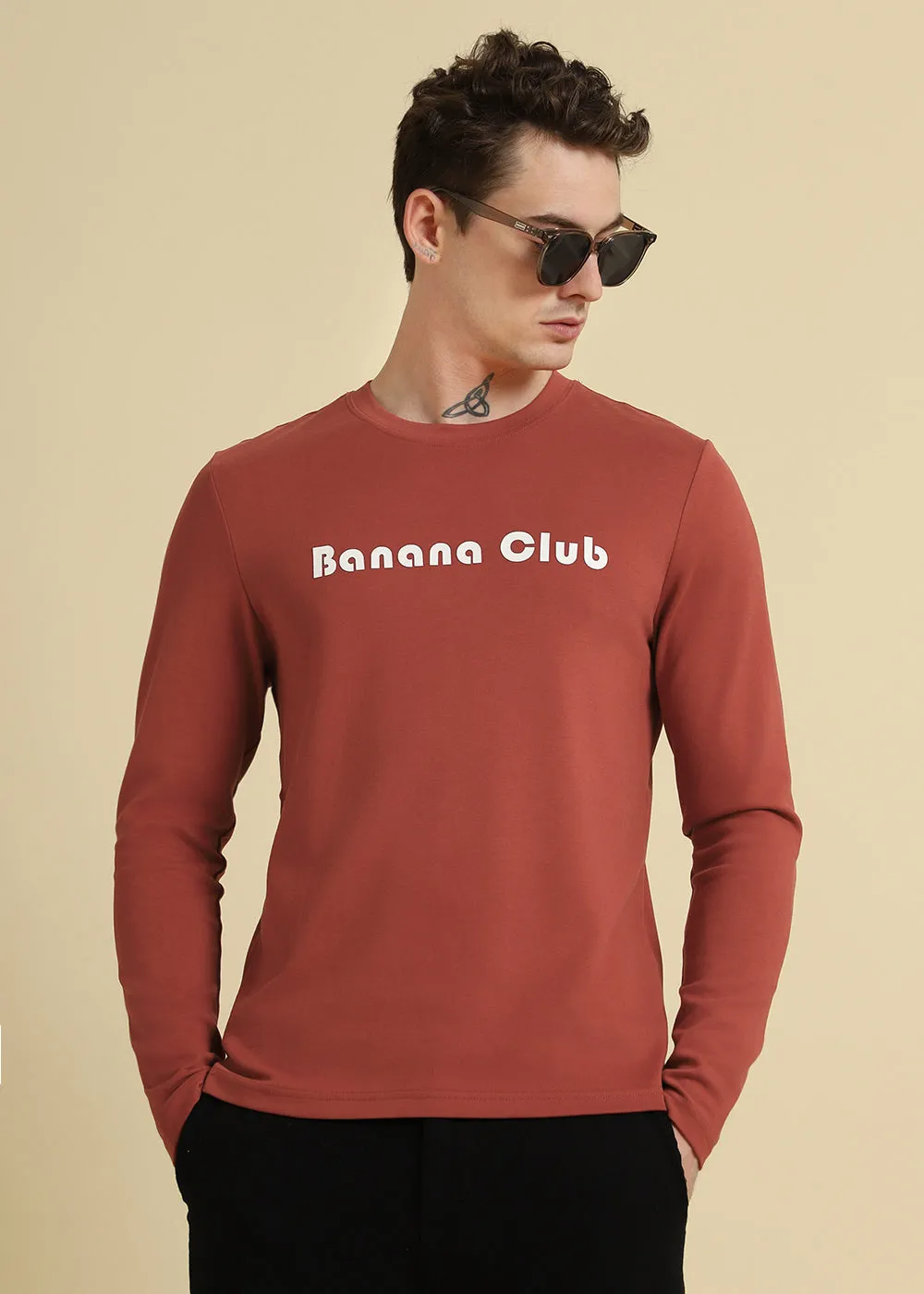 Banana Club Red Regular Fit T-shirt