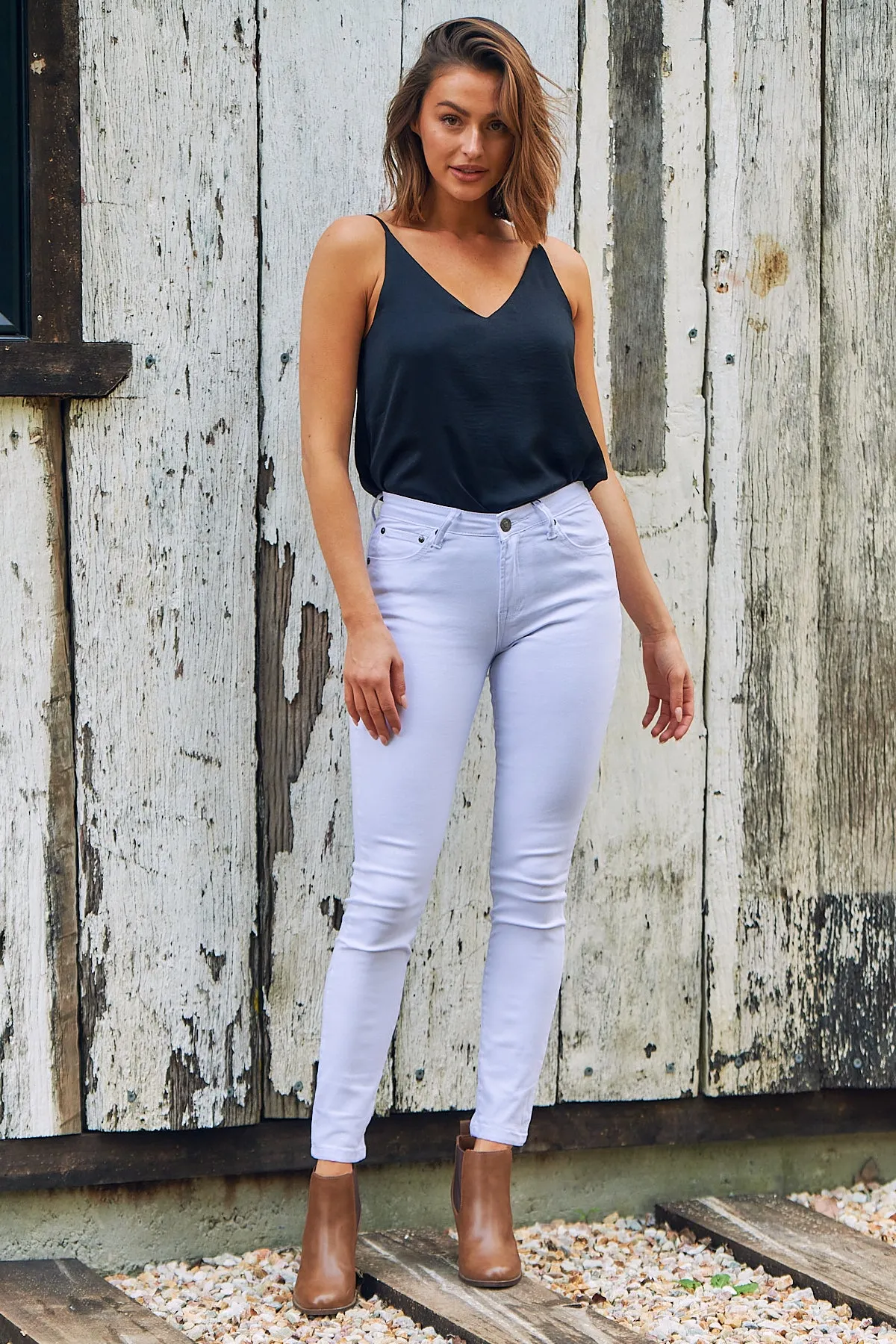 Basic White Denim Jeans