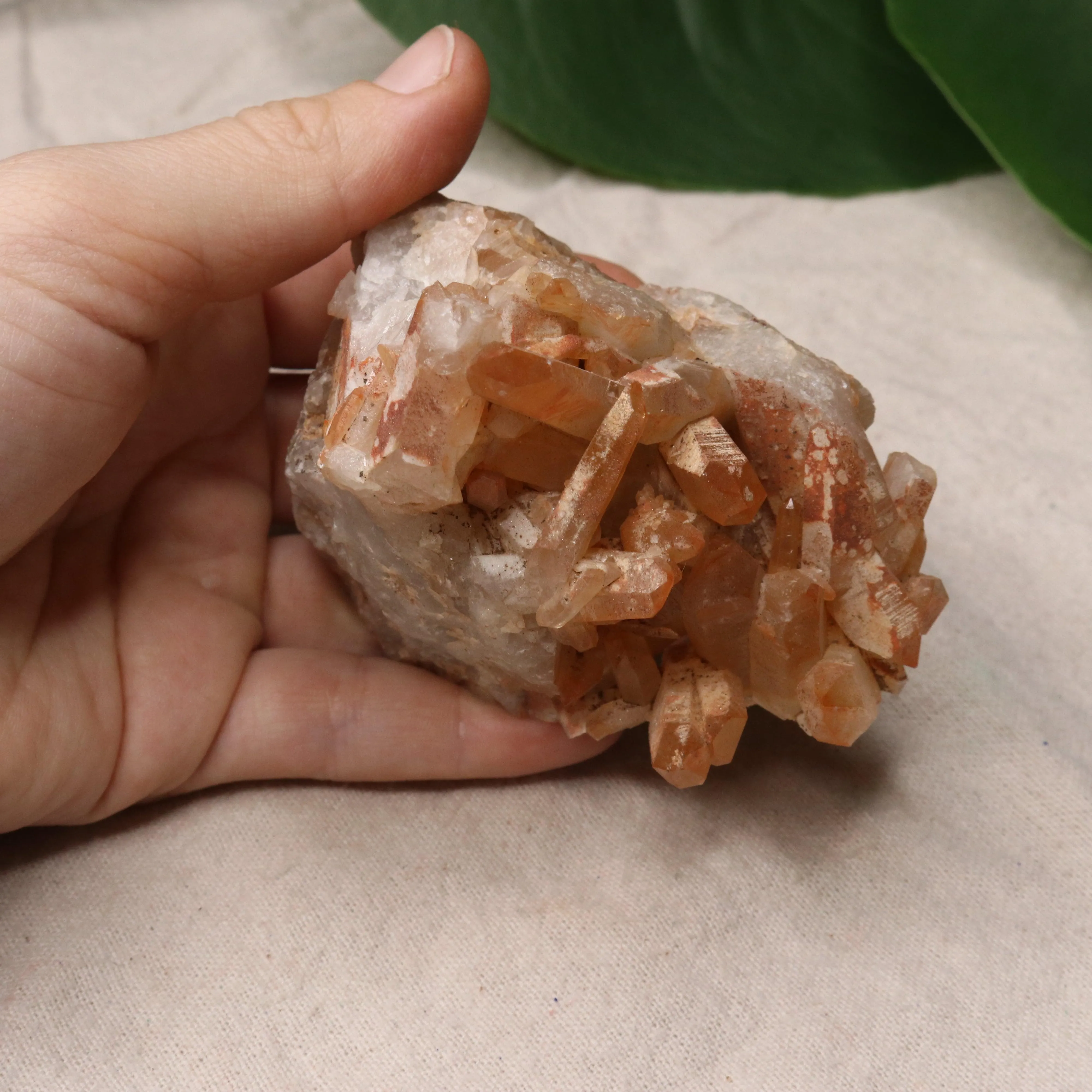 Beautiful Orange Hematoid Quartz Cluster from Madagascar~ Fire Quartz for Chakra Balancing