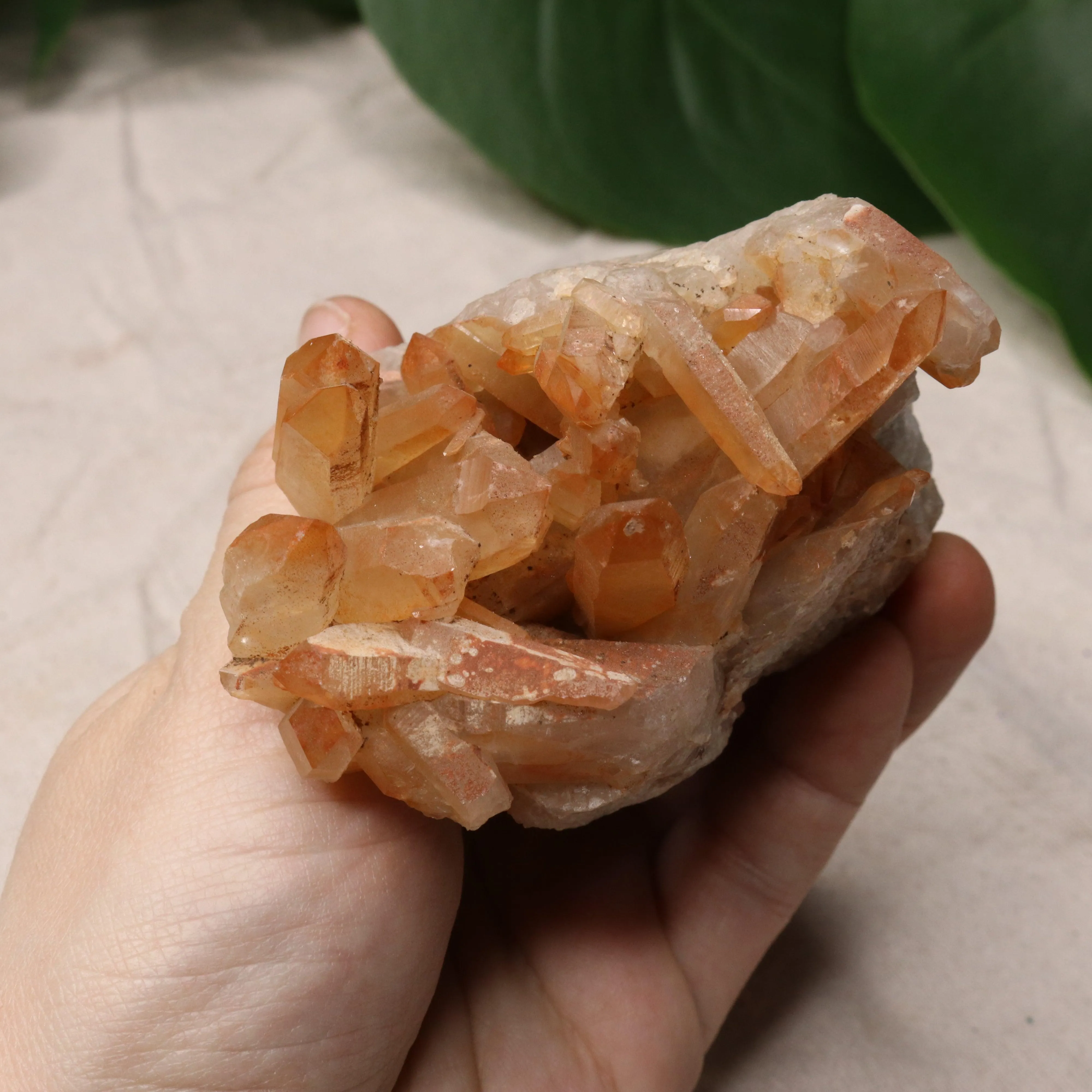 Beautiful Orange Hematoid Quartz Cluster from Madagascar~ Fire Quartz for Chakra Balancing