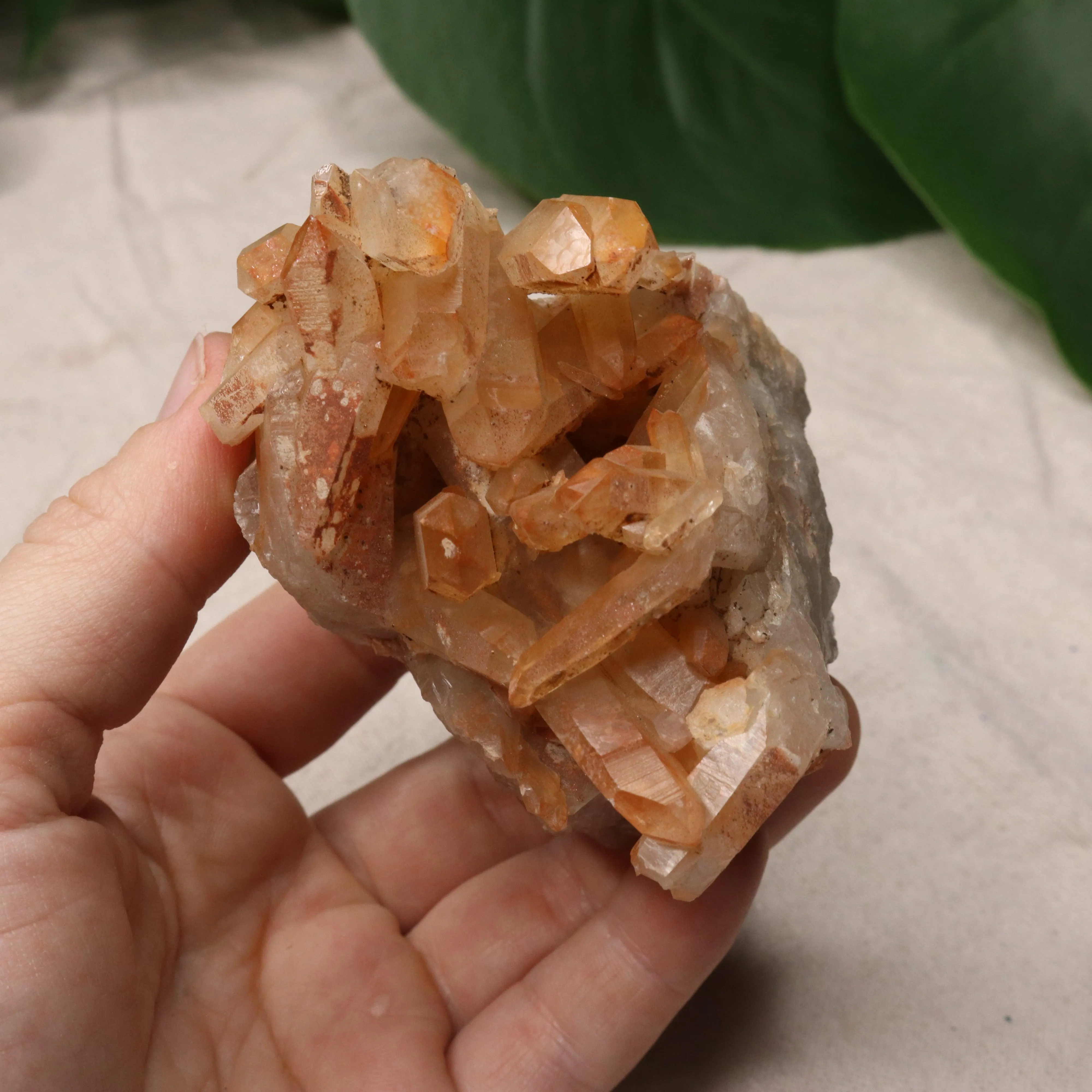 Beautiful Orange Hematoid Quartz Cluster from Madagascar~ Fire Quartz for Chakra Balancing