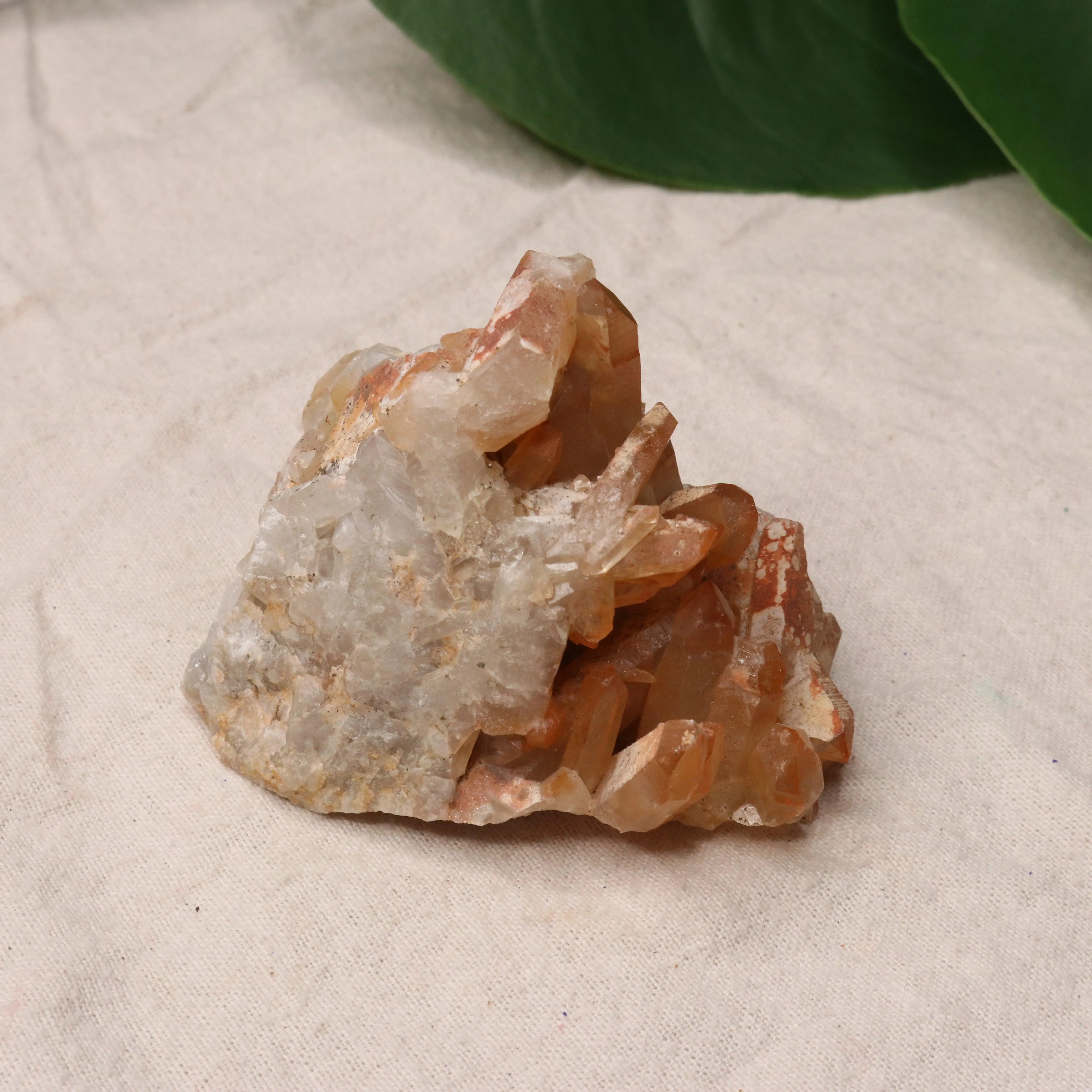 Beautiful Orange Hematoid Quartz Cluster from Madagascar~ Fire Quartz for Chakra Balancing