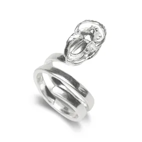 Better Jewelry Solid .925 Sterling Silver Spiral Three Row Scarab Ring